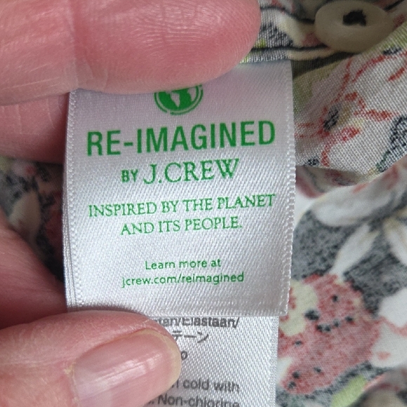 J. Crew Secret Wash Poplin Floral Print Stretch Button Down Shirt Size XL - Picture 10 of 13